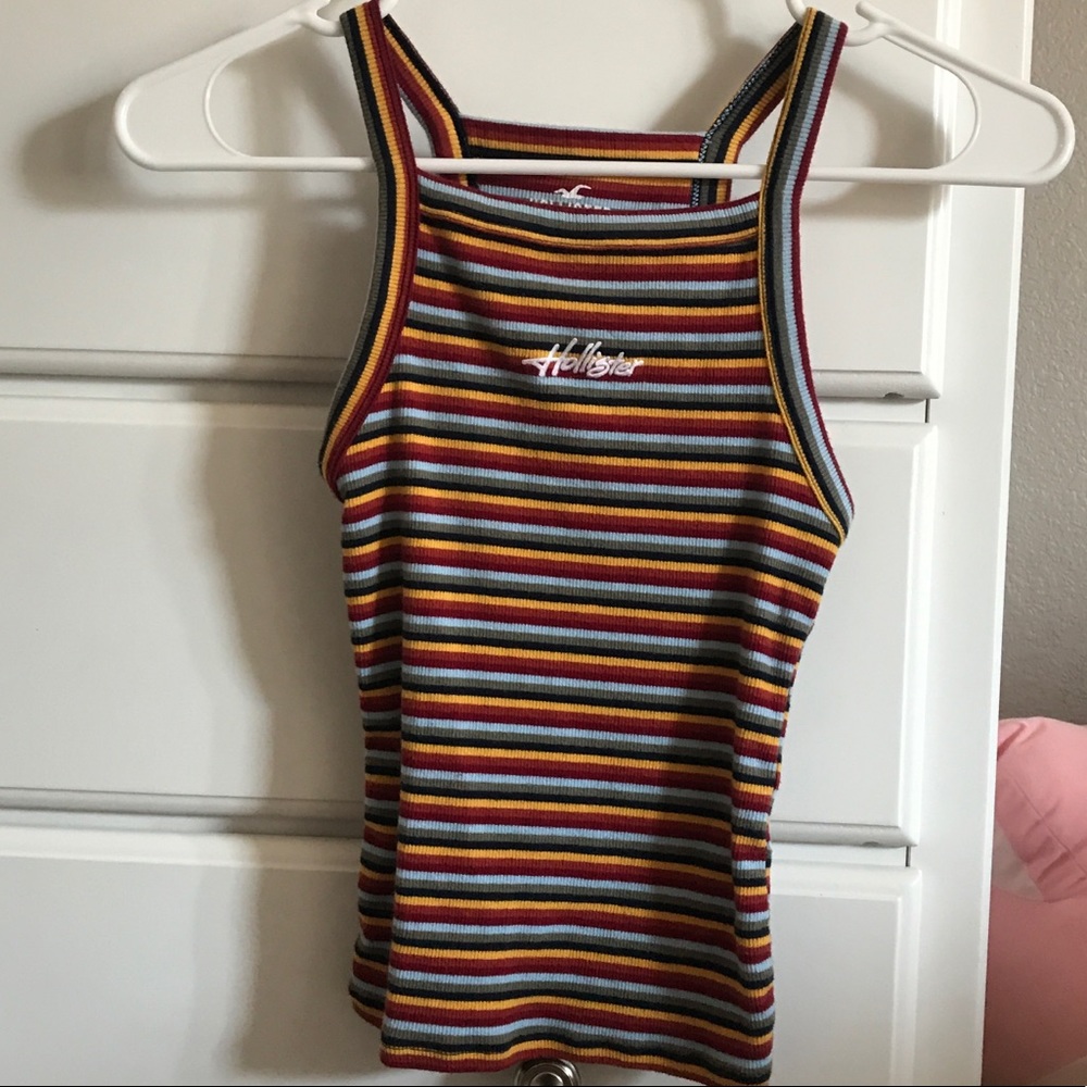 Hollister Rainbow Striped Halter Top